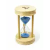 Пісочний годинник "Коло" скло + світле дерево 10 хвилин Блакитний пісок