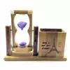 Годинник пісковий з підставкою для ручок фіолетовий пісок (19х15х5,5 см)