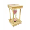 Песочные часы "Квадрат" стекло + светлое дерево 10 минут Розовый песок