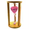 Годинник пісочний бамбукові 60 хв рожевий пісок (19х11х11 см)