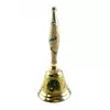 Дзвіночок з ручкою з малюнком бронзовий "Павичі на жовтому тлі" (18х7,6 см)
