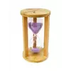 Песочные часы "Круг" стекло + бамбук 60 минут Сиреневый песок