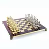 S9RED шахи "Manopoulos", "Ренесанс",латунь, у дерев. футл., червоні, 36х36см, 5,6 кг