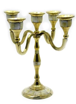 Підсвічник бронзовий з перламутром на 5 свічок (25х21х21 см)