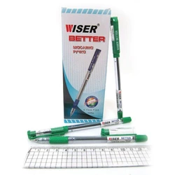 Ручка масляна Wiser "Better" 0,7 мм з грипом зелена