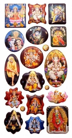 Стікери (наклейки) на планшеті з індуїстськими богами
