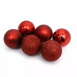 Набір ялинкових кульок "RED" 5см, 6шт, OPP