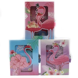 Блокнот в коробці з замочком "Flamingo" 16*12,7 cm 50p 70g mix3 лінія 1шт/пов