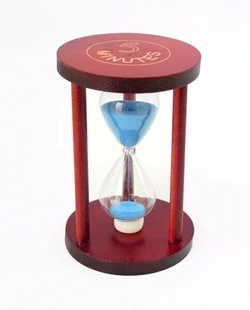 Песочные часы "Круг" стекло + тёмное дерево 5 минут Голубой песок
