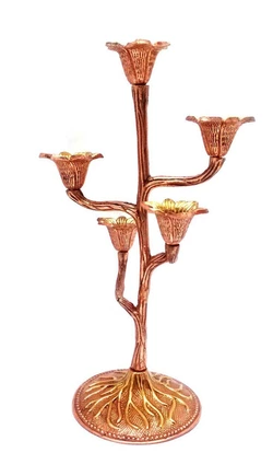 Підсвічник на 5 свічок бронзовий (30х15х12 см) (Candle Stand 5C Leaf copper)