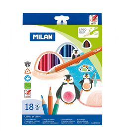 Набір кольорових олівців треуг. ТМ "MILAN" 18шт., D2,9mm