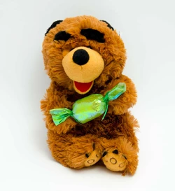 М'яка іграшка озвучена ведмідь з цукеркою №2119-20