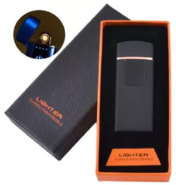 USB запальничка в подарунковій коробці LIGHTER (Спіраль розжарювання) №HL-132 Чорний матовий