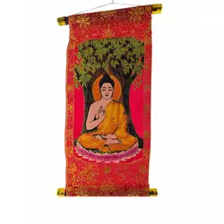Панно червоне "Будда медитації" (40х20 см)