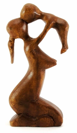 Статуетка "Мама з дитиною" дерево (15х7,5х2.5 см)