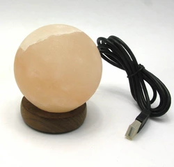 Соляна лампа USB "Куля" (S-02)(10х8х8 см)(12 шт ящ.)(Гімалайська сіль)
