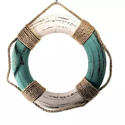 Рятувальний круг дерев'яний бірюзовий (d-24,5 см h-2.5 см)