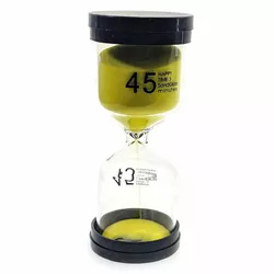 Годинник пісковий 45 хв жовтий пісок (13х5,5х5,5 см)