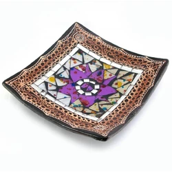 Блюдо теракотове з мозаїкою (15х15х3 см)