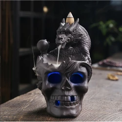 Підставка для пахощів "Рідкий дим" кераміка "Драконовий череп LED" 10*11*16 см.