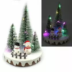 Новорічна LED декорація 3D фігурки "Сніговики" 14х10,5см, 1шт/етик.