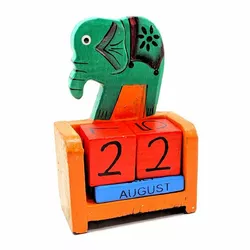Календар настільний "Зелений слон" дерево (10х7,5х4 см)