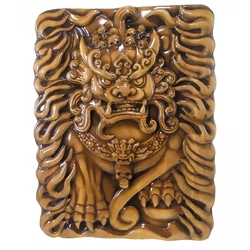 Панно "Небесний лев Будди" дерев'яне ,різьблене,покрита патиною(29х38х2,4 см)