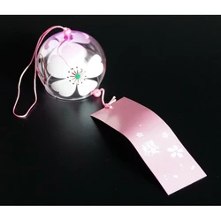 Японський скляний дзвіночок Фурін малий 7*7*6 см. Висота 40 см. Квіти No2