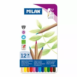 Набір кольорових олівців шестиугольн. у мет. футлярі ТМ "MILAN" 12шт., D3,5mm