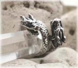 Перстень "Boho" нержавіюча сталь розмір 20 - 22 Два дракона