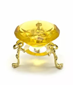 Кришталевий кристал на підставці жовтий (5 см)