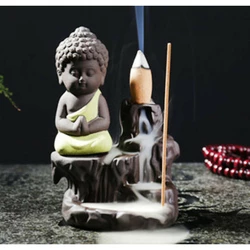 Подставка для благовоний Жидкий дым "Маленький Будда" желтый