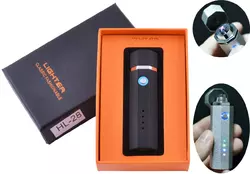 Електроімпульсна запальничка в подарунковій упаковці Lighter (Подвійна блискавка, USB) №HL-28 Black