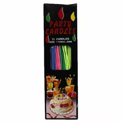 Набір свічок для торта "Party Candles" 24шт 16см*2,6 мм