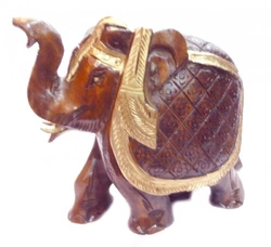 Слон деревянный с золотой краской С1001-6"