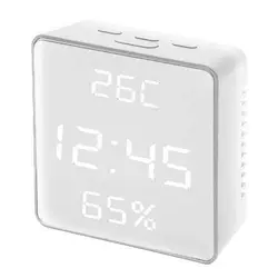 Годинник мережевий VST-887Y-6, білий, температура, вологість, USB