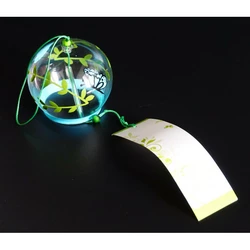 Японський скляний дзвіночок Фурін 8*8*7 см. Висота 40 см. Дві метелики