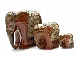 Слони керамічні 3 шт (19,5х18,5х11см 12х12х8см 7х7,5х4,5см)