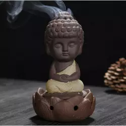 Підставка для конусів керамічна "Будда в лотосі" Жовтий 7,5*7,5*12см.