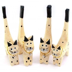 Кішки дерев'яні кільцетримачі (н-р 4 шт) (11х5х7,5 см) ціна за набірF