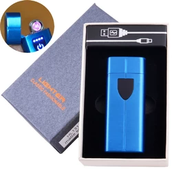 Електроімпульсна запальничка в подарунковій коробці LIGHTER (USB) №HL-131 Blue