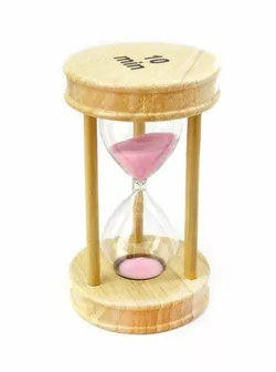Пісочний годинник "Коло" скло + світле дерево 10 хвилин Рожевий пісок