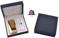 Електроімпульсна запальничка в подарунковій коробці Lighter (USB) №5007 Gold