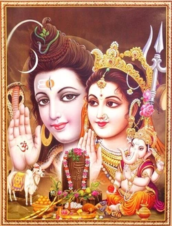 Постер "Індійські боги" Шива Парваті Ганеш AAP 038