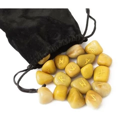 Набір РУН для ворожіння з натуральних каменів у мішечку Rune-018 Жовта яшма