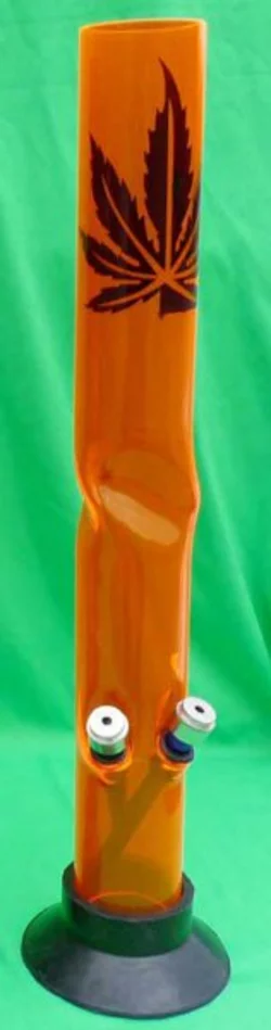 Бонг акрил подвійний розписного, помаранчевий (40 см)