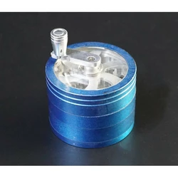 Гріндер алюмінієвий магнітний 4 частини GR-110 6*6*4,5 см. Синій