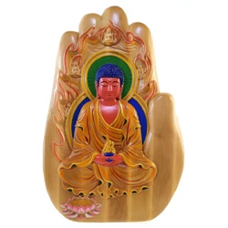 Різьблене Панно ,дерев'яне "Будда Амітабха",ручна розпис (27,5*41*2,5 см)