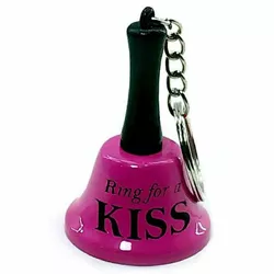 Дзвіночок брелок рожевий "Kiss" (6х4х4 см)