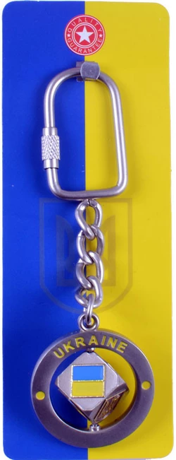 Брелок кубик в кільці (Герб, прапор України) SK 808 А